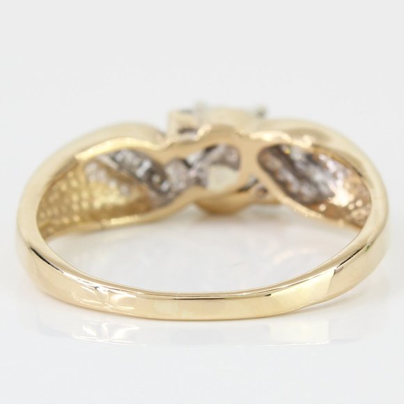 14K Yellow Gold Diamond Twist Band Ring - Image 4