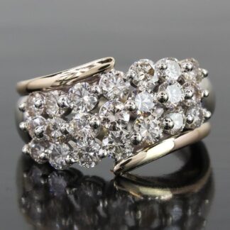 14K Yellow Gold 21-Diamond Tension Band Ring