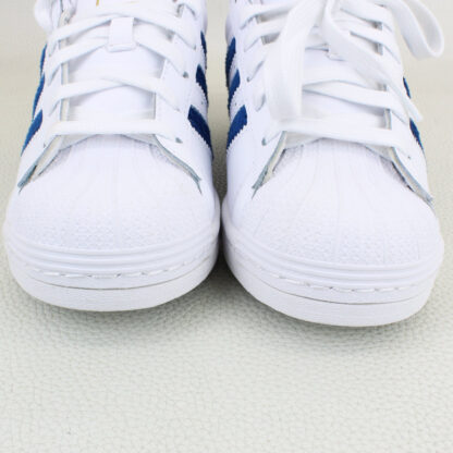 Adidas Classic Cloadfoam White with Blue Stripes Shoes Adidas Superstar Chenille Stripes Cloud White Blue Size 5.5  main image 2