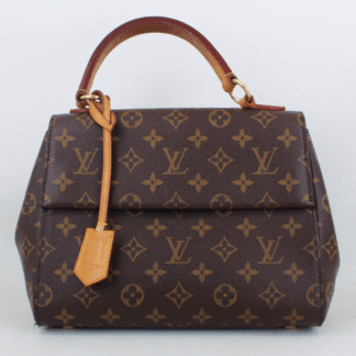 Louis Vuitton Monogram Cluny BB Flap Satchel Bordeaux Fuchsia Brown