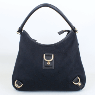 Gucci Women Black Denim Monogram Abbey D Ring