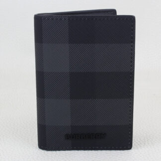 Burberry Check Folding Card Case Charcoal