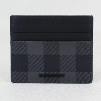 Burberry Check Card Case Charcoal