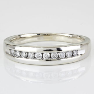 10k White Gold Men's Diamond Wedding Band Anniversary Ring
