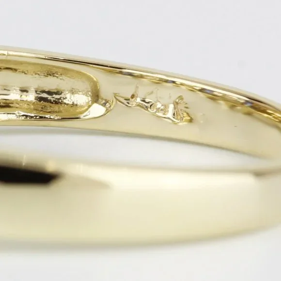 Vintage 14K Yellow Gold Diamond & Sapphire Anniversary Band / Wedding Ring - Image 4