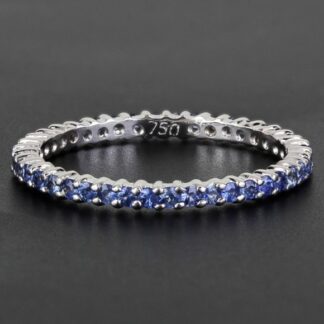New Jolie 18k White Gold Sapphire Anniversary Wedding Eternity Ring