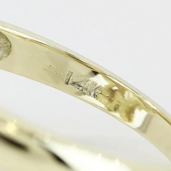 Vintage 14k Yellow Gold CZ & Enamel Butterfly Ring w/ 2 Diamonds - Image 5