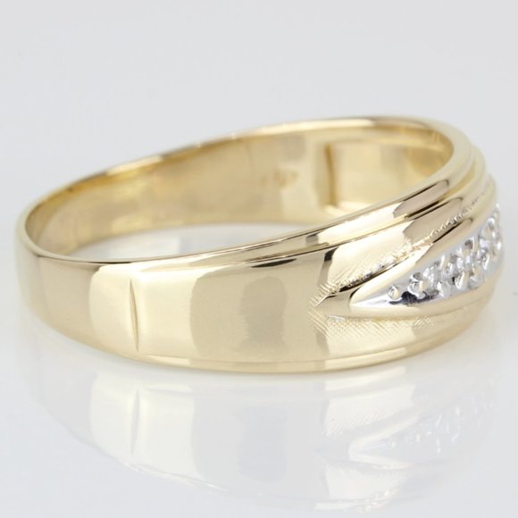 Vintage 14k Men's Diamond Ring Band - Image 3