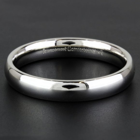 14k White Gold Comfort Fit Wedding Ring