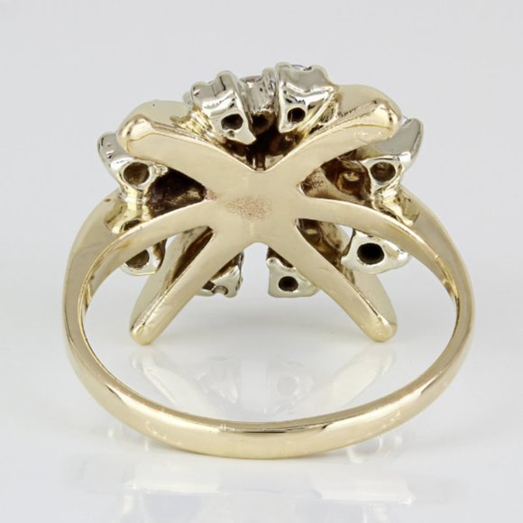Vintage 14k Yellow Gold Diamond Cocktail / Anniversary Ring - Image 5