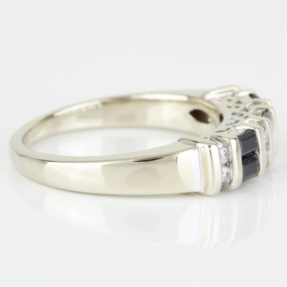 14K White Gold Sapphire and Diamond Ring by Samuel Aaron Inc. - Image 6