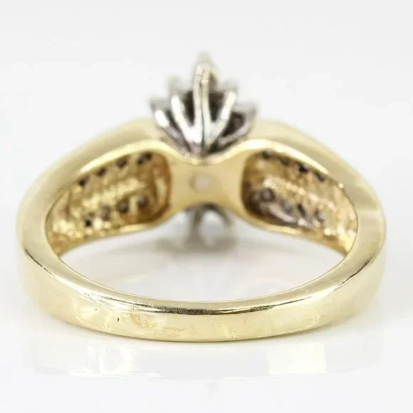 Vintage 10K Yellow Gold and Diamond Cluster Cocktail / Anniversary Ring - Image 5
