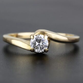 18K Yellow Gold Solitaire Diamond Bridal Marriage Engagement Ring