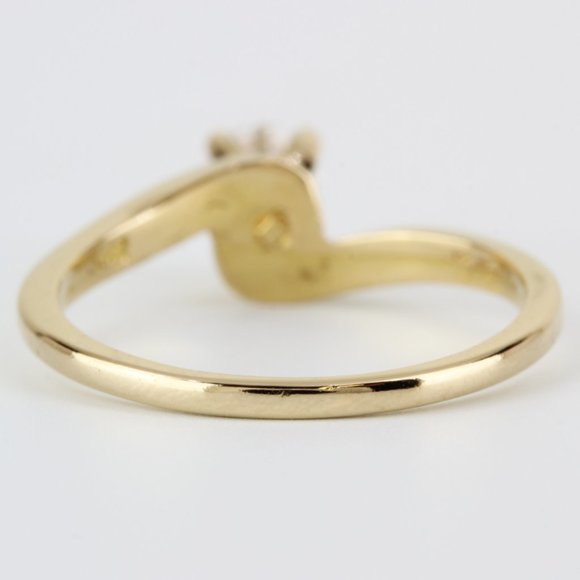 18K Yellow Gold Solitaire Diamond Bridal Marriage Engagement Ring - Image 5