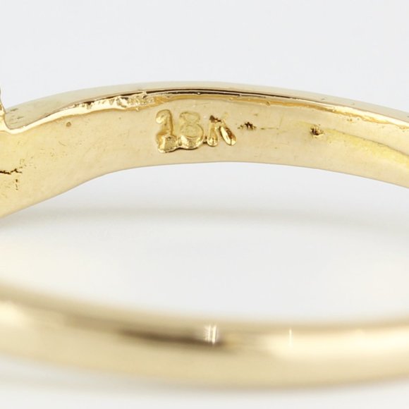 18K Yellow Gold Solitaire Diamond Bridal Marriage Engagement Ring - Image 6