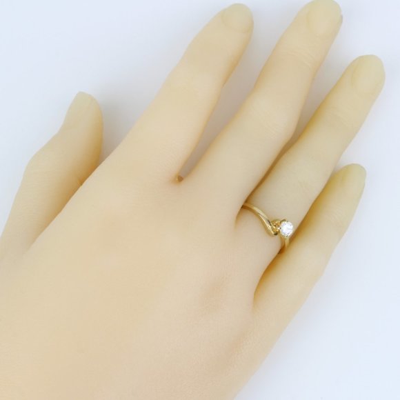 18K Yellow Gold Solitaire Diamond Bridal Marriage Engagement Ring - Image 7