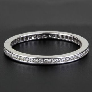 New Jolie 18k White Gold Diamond Stackable Eternity Anniversary Wedding Ring