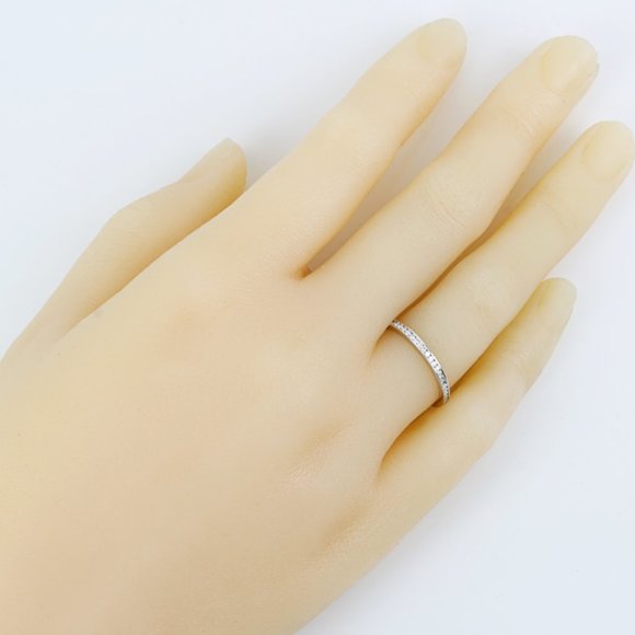 New Jolie 18k White Gold Diamond Stackable Eternity Anniversary Wedding Ring - Image 3