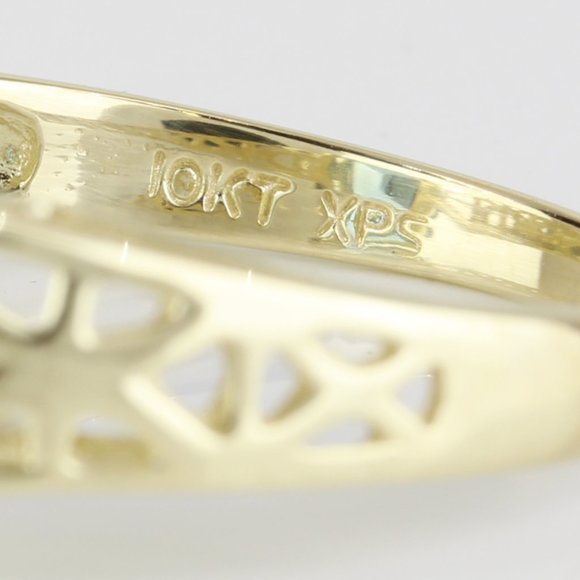 Vintage 10K Yellow Gold London Blue Topaz Solitaire Cocktail Ring - Image 5