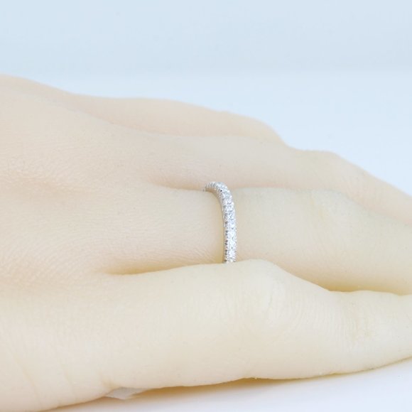 18k White Gold Parade Design Stackable Diamond Eternity Band - Image 3