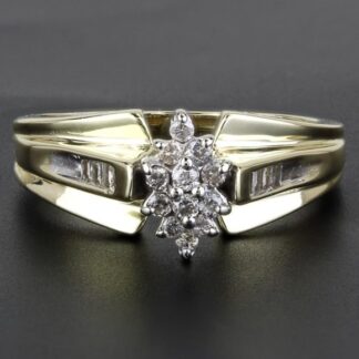10K Yellow Gold Diamond Cluster Ring by Renaissance Jewelry