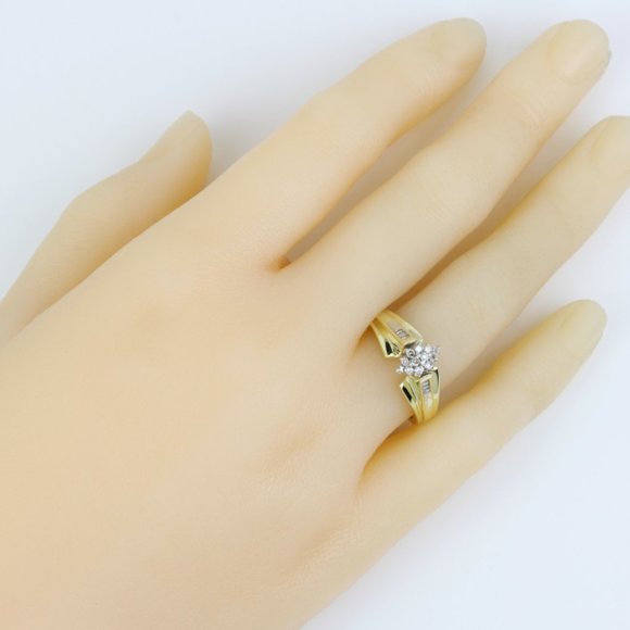 10K Yellow Gold Diamond Cluster Ring by Renaissance Jewelry - Image 4