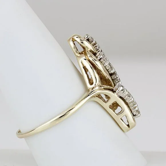 14k Yellow Gold Diamond Cocktail / Wedding / Anniversary Ring - Image 3