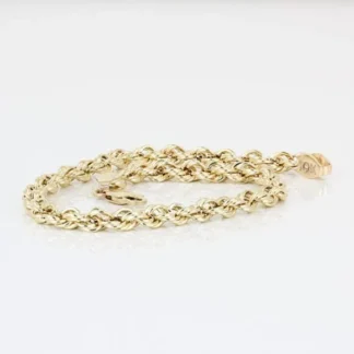 10k Yellow Gold Rope Link Bracelet - 8"