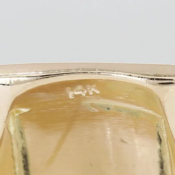 Vintage 14k Yellow Gold Long Statement Custom Signet Eagle Ring - Image 4