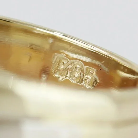 14k Tri-Color Gold Wide Multiband Cubic Zirconia CZ Ring - Image 5