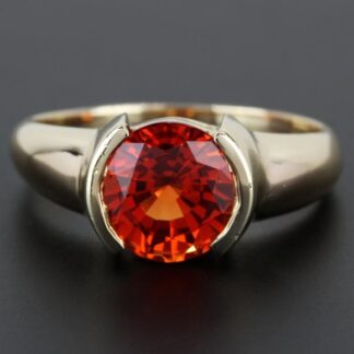 14k Yellow Gold Solitaire Orange Gemstone Ring