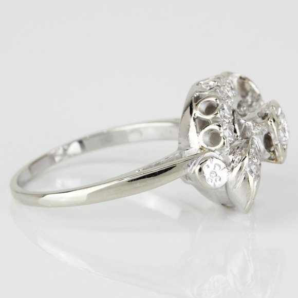 Vintage 14k Gold Diamond Cocktail Ring - Image 3