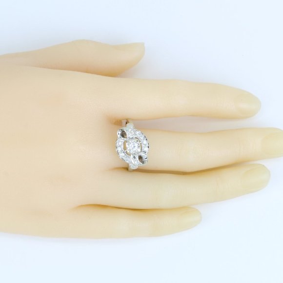 Vintage 14k Gold Diamond Cocktail Ring - Image 5