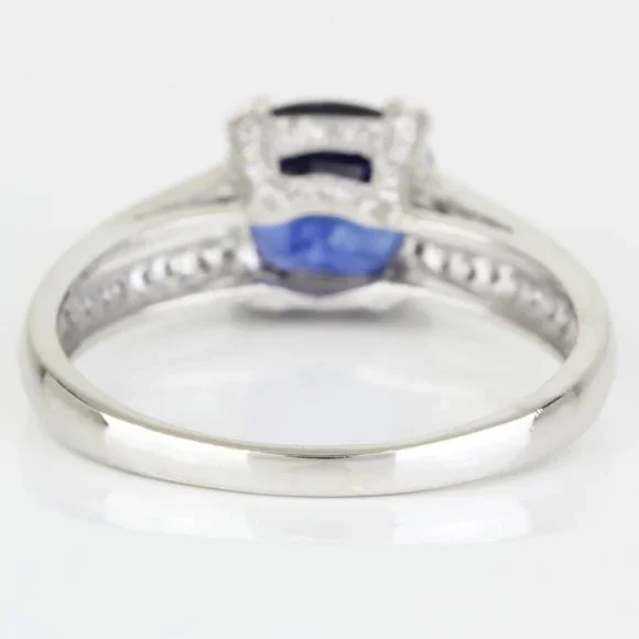 Platinum Ceylon Sapphire & Diamond Ring - Image 7