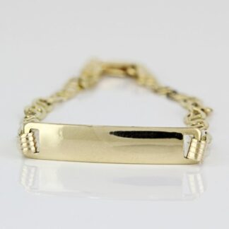 14k Yellow Gold Anchor Link Baby Identification ID Bracelet