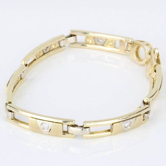 Vintage 14K Yellow Gold Sliding Diamond Anniversary Fancy Link Bracelet - Image 6