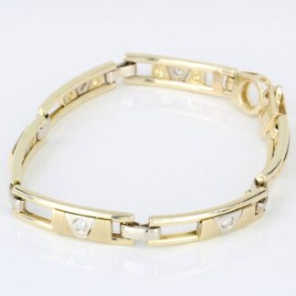 Vintage 14K Yellow Gold Sliding Diamond Anniversary Fancy Link Bracelet