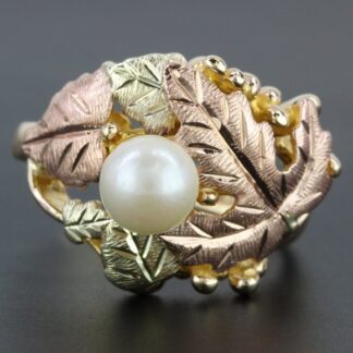 10k Tri-Tone Gold Black Hills Pearl Ring