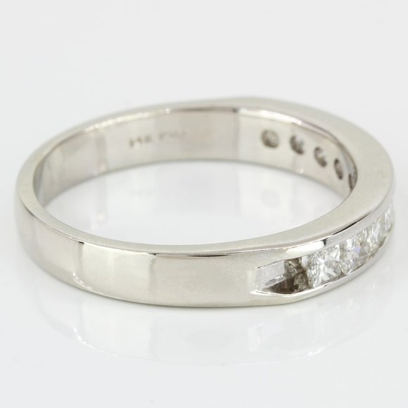 14k White Gold Princess-cut Diamond Wedding Band Ring by Paul Winston Jewelry - Image 3
