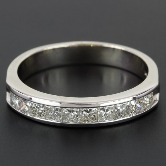 14k White Gold Princess-cut Diamond Wedding Band Ring by Paul Winston Jewelry - Image 6