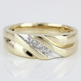 Vintage 10k Yellow Gold Men’s Diamond Wedding Band Ring by SHR Jewelry