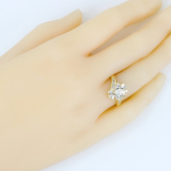 14K Yellow Gold Marquise Diamond Engagement Ring - Image 6