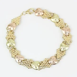 10K Two-Tone Black Hills Gold Hearts & Grapes Bracelet