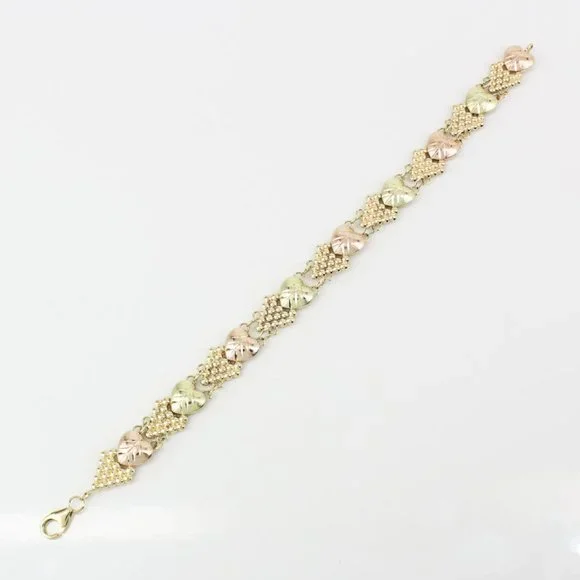 10K Two-Tone Black Hills Gold Hearts & Grapes Bracelet - Image 3