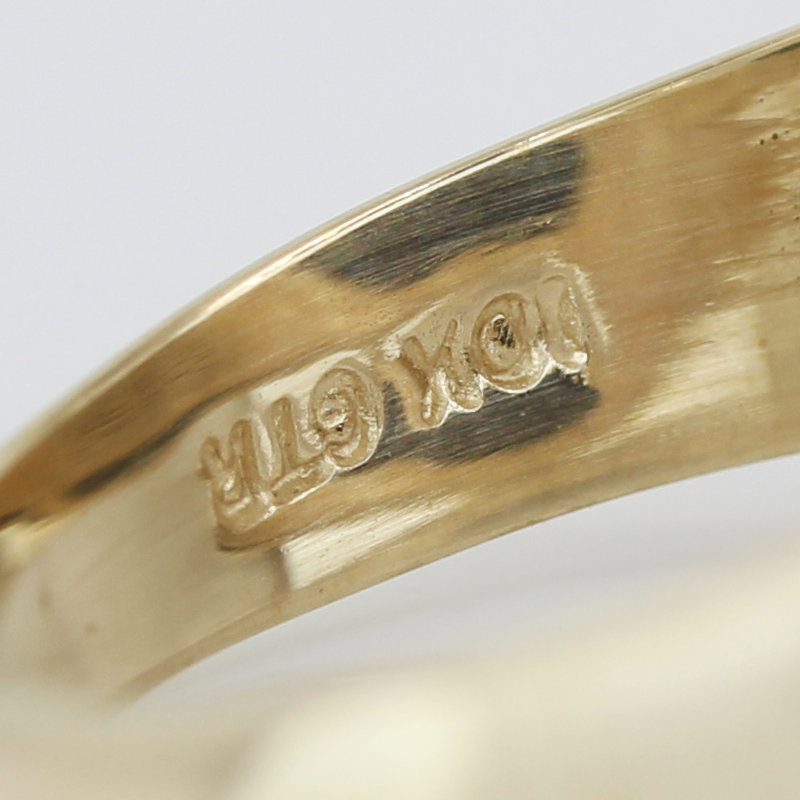 Vintage 10K Gold Brushed Ring Men’s Onyx Statement Signet Bold Jewelry Jim Fox - Image 5