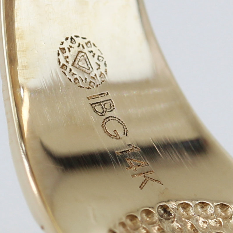 Vintage 14K Gold Nugget Ring Men’s IB Goodman Onyx Statement Signet Bold Jewelry Description: - Image 5