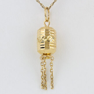 18k Yellow Gold Diamond-Cut Chinese Paper Lantern Pendant/Charm