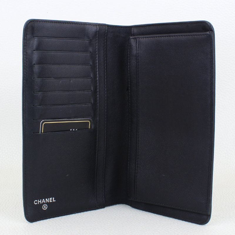 Chanel Caviar CC Bifold Long Wallet W/ Serial Card - Image 3