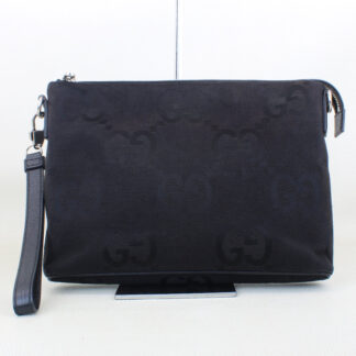 Gucci Jumbo GG Canvas Clutch / Shoulder Bag- Black