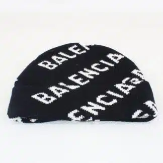 Balenciaga Logo Intarsia Beanie Hat